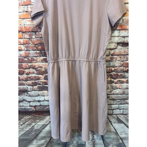 Duluth Light Pink Dress Women's Medium Cinched Waist Pockets Casual Midi - Picture 5 of 6